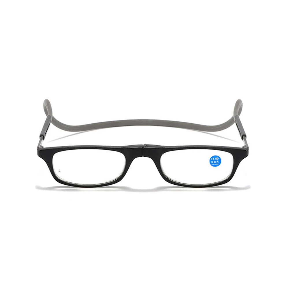 (image for) 1 Pcs Lightweight Portable Soft Tape Hanging Neck Magnetic Reading Glasses Comfortable HD Anti-blue Light Presbyopia Glasses