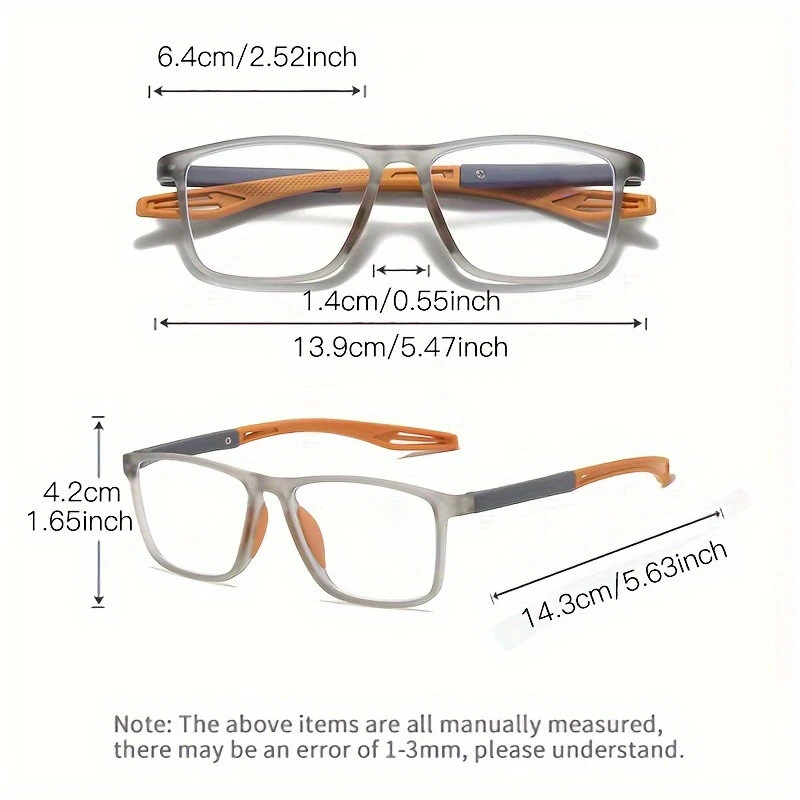 (image for) TR90 Reading Glasses Anti-blue Light High Definition Presbyopia Eyeglasses Men's Hyperopia Optical Eyewear Ultralight Sport Non-slip Eyeglasses Diopters To +3.5